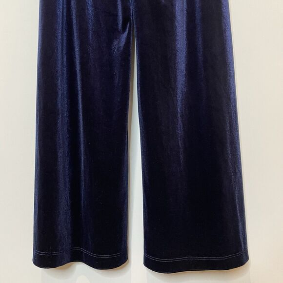 Misa Los Angeles Aliya Velvet Pant Wide Leg Full Length Date Trip Blue XS NWOT - Picture 10 of 12